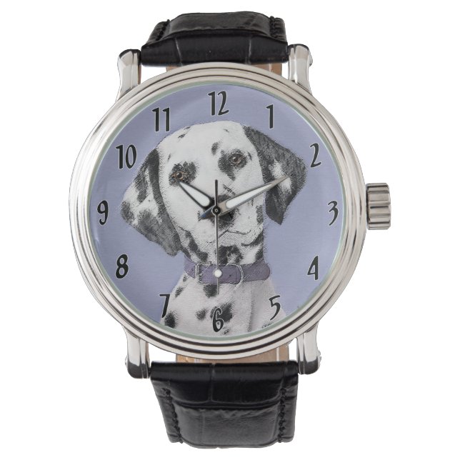 Dalmatiner Malerei - Niedliche Original Hunde Kuns Armbanduhr (Vorderseite)