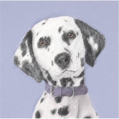 Dalmatiner Malerei - Niedliche Original Hunde Kuns Aufkleber (Vorderseite)