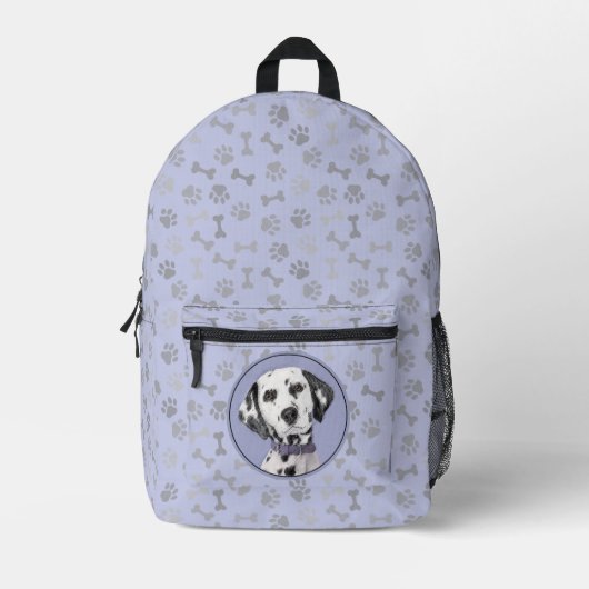 Dalmatiner Malerei - Niedliche Original Hunde Kuns Bedruckter Rucksack (Vorderseite)