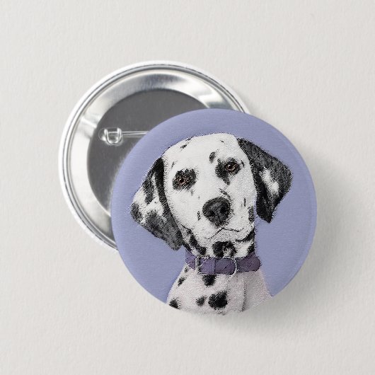 Dalmatiner Malerei - Niedliche Original Hunde Kuns Button (Vorne & Hinten)
