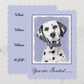 Dalmatiner Malerei - Niedliche Original Hunde Kuns Einladung (Vorne/Hinten)