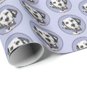 Dalmatiner Malerei - Niedliche Original Hunde Kuns Geschenkpapier (Rolleneckpunkt)