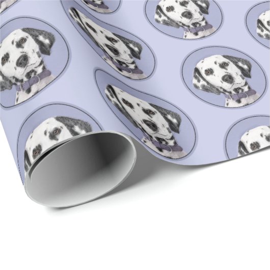 Dalmatiner Malerei - Niedliche Original Hunde Kuns Geschenkpapier (Rolleneckpunkt)