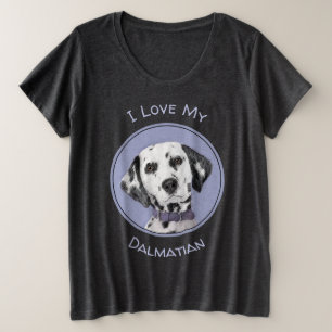 Dalmatiner Malerei - Niedliche Original Hunde Kuns Große Größe T-Shirt