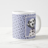 Dalmatiner Malerei - Niedliche Original Hunde Kuns Jumbo-Tasse (Vorderseite Rechts)