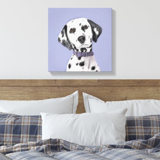 Dalmatiner Malerei - Niedliche Original Hunde Kuns Leinwanddruck (Insitu (Schlafzimmer))