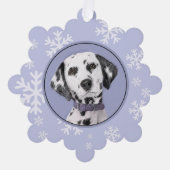 Dalmatiner Malerei - Niedliche Original Hunde Kuns Ornament Karte (Vorderseite)