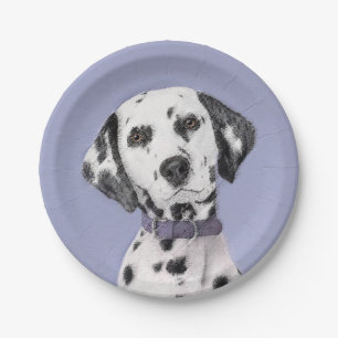 Dalmatiner Malerei - Niedliche Original Hunde Kuns Pappteller