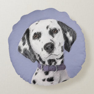 Dalmatiner Malerei - Niedliche Original Hunde Kuns Rundes Kissen