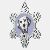Dalmatiner Malerei - Niedliche Original Hunde Kuns Schneeflocken Zinn-Ornament (Rechts)