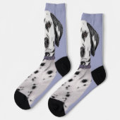 Dalmatiner Malerei - Niedliche Original Hunde Kuns Socken (Linkes Detail)