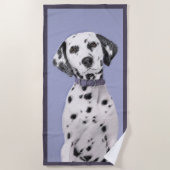 Dalmatiner Malerei - Niedliche Original Hunde Kuns Strandtuch (Vorderseite)