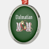 Dalmatiner Mama Geschenke Silbernes Ornament (Links)