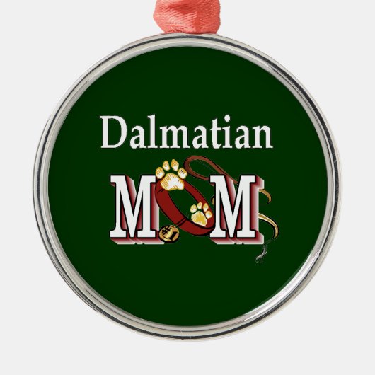 Dalmatiner Mama Geschenke Silbernes Ornament (Vorne)