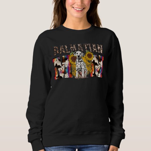 Dalmatiner Mama Western Sonnenblume Muttertag Sweatshirt (Vorderseite)
