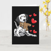 Dalmatiner mit ausgestopften Tieren und Herzen Karte (Gelbe Blume)