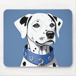 Dalmatiner mit blauem Halsband Mousepad