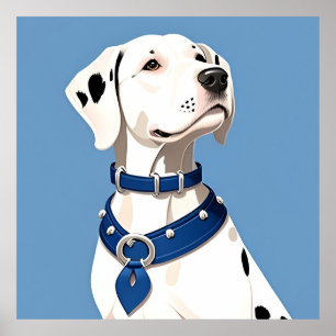 Dalmatiner mit blauem Halsband Poster
