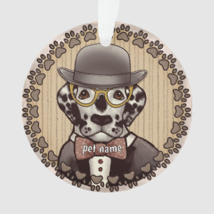 Dalmatiner mit Brille Schmuckanhänger Ornament