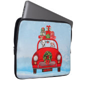 Dalmatiner mit dem Weihnachtsmann im Auto Laptopschutzhülle (Vorne Rechts)