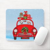 Dalmatiner mit dem Weihnachtsmann im Auto Mousepad (Mit Mouse)