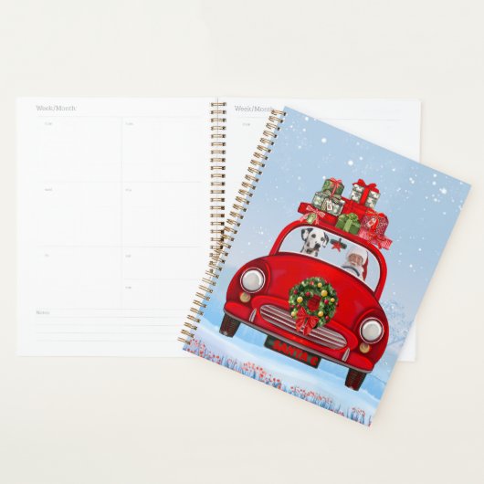 Dalmatiner mit dem Weihnachtsmann im Auto Planer (Anzeige)