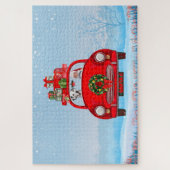Dalmatiner mit dem Weihnachtsmann im Auto Puzzle (Vertikal)