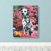 Dalmatiner mit Frühlingsblumen 2 Leinwanddruck (Insitu (Holzboden))