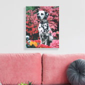 Dalmatiner mit Frühlingsblumen 2 Leinwanddruck (Insitu (Wohnzimmer))