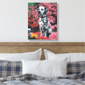 Dalmatiner mit Frühlingsblumen 2 Leinwanddruck (Insitu (Schlafzimmer))