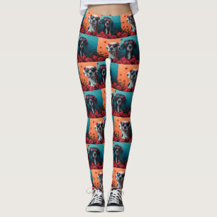 Dalmatiner mit Herz Rosen Valentinstag Leggings