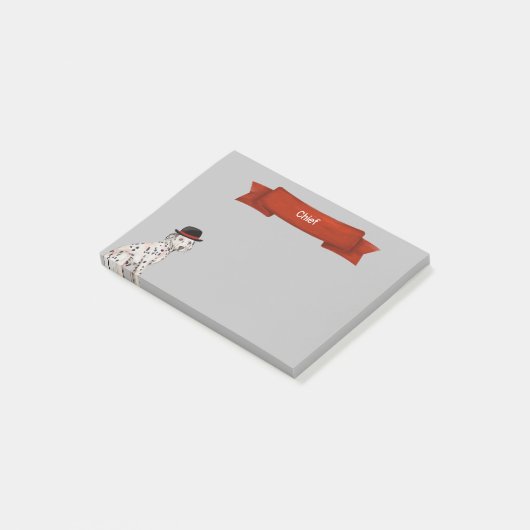 Dalmatiner mit Hutanstrich Post-it Klebezettel (angewinkelt)