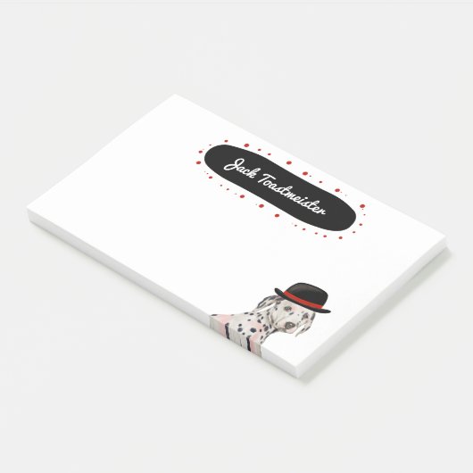 Dalmatiner mit Hutanstrich Post-it Klebezettel (angewinkelt)