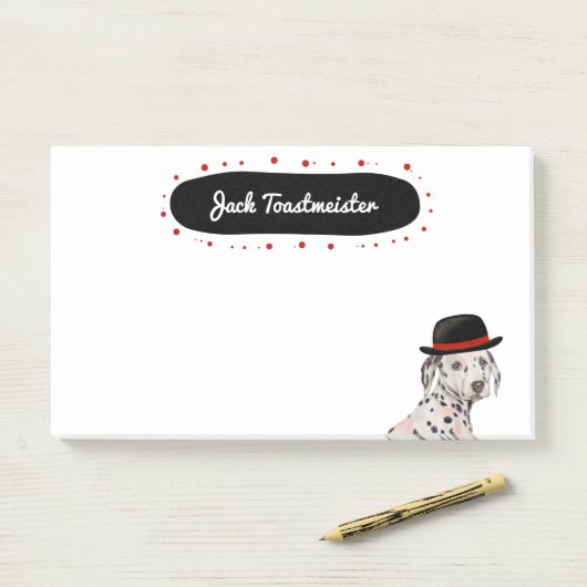 Dalmatiner mit Hutanstrich Post-it Klebezettel (Auf Schreibtisch)