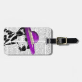 Dalmatiner mit Lila, breitgefächerten Hut Gepäckanhänger (Vorderseite horizontal)