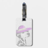 Dalmatiner mit Lila, breitgefächerten Hut Gepäckanhänger (Rückseite vertikal)