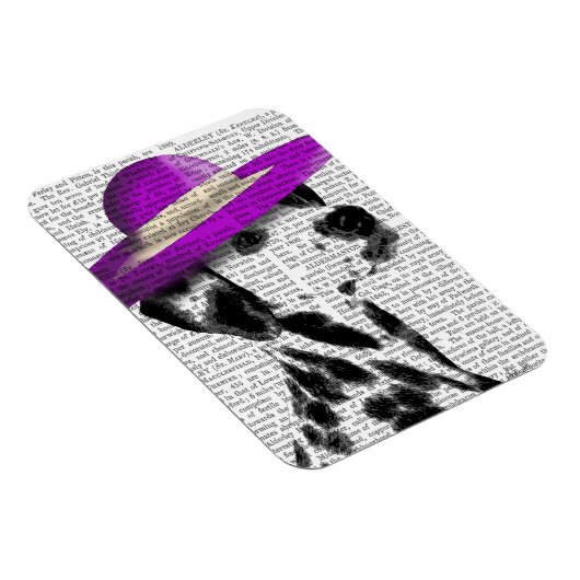 Dalmatiner mit Lila, breitgefächerten Hut Magnet (Rechte Seite)