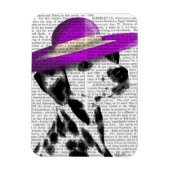 Dalmatiner mit Lila, breitgefächerten Hut Magnet (Vertikal)