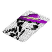 Dalmatiner mit Lila, breitgefächerten Hut Magnet (Linke Seite)