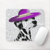 Dalmatiner mit Lila, breitgefächerten Hut Mousepad (Mit Mouse)