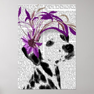 Dalmatiner mit lila Fascinator Poster