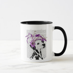 Dalmatiner mit lila Fascinator Tasse