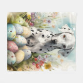 Dalmatiner mit Ostereiern Fleecedecke (Vorderseite (Horizontal))