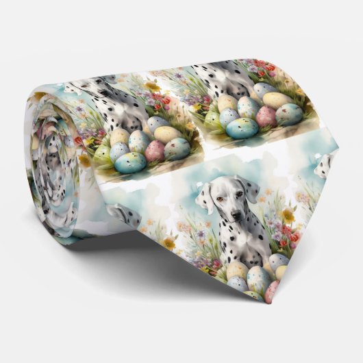 Dalmatiner mit Ostereiern Krawatte (Gerollt)