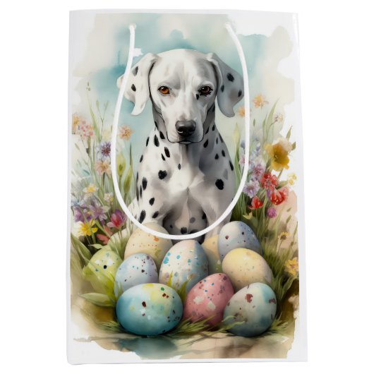 Dalmatiner mit Ostereiern Mittlere Geschenktüte (Vorderseite)