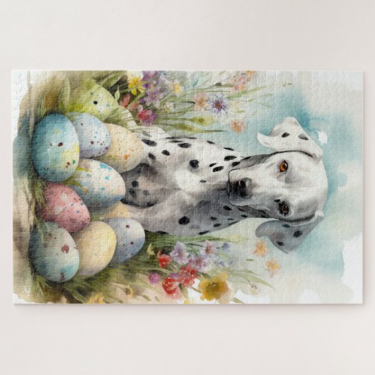Dalmatiner mit Ostereiern Puzzle (Horizontal)