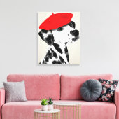 Dalmatiner mit Red Beret Leinwanddruck (Insitu (Wohnzimmer))