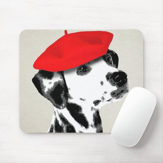 Dalmatiner mit Red Beret Mousepad (Mit Mouse)