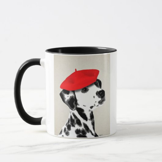 Dalmatiner mit Red Beret Tasse (Links)