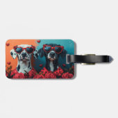 Dalmatiner mit Rose des Herzens Valentinstag Gepäckanhänger (Rückseite horizontal)